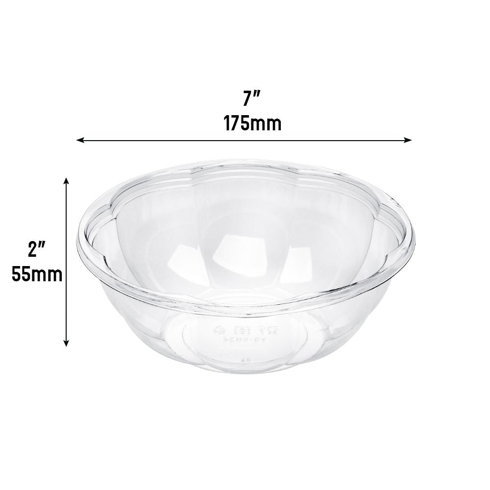 24oz Clear Salad Bowl Dimension