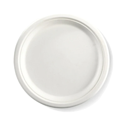 Round Sugarcane 1 Compartment Plate