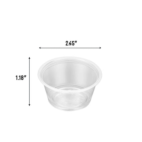 2oz portion cup with dimension