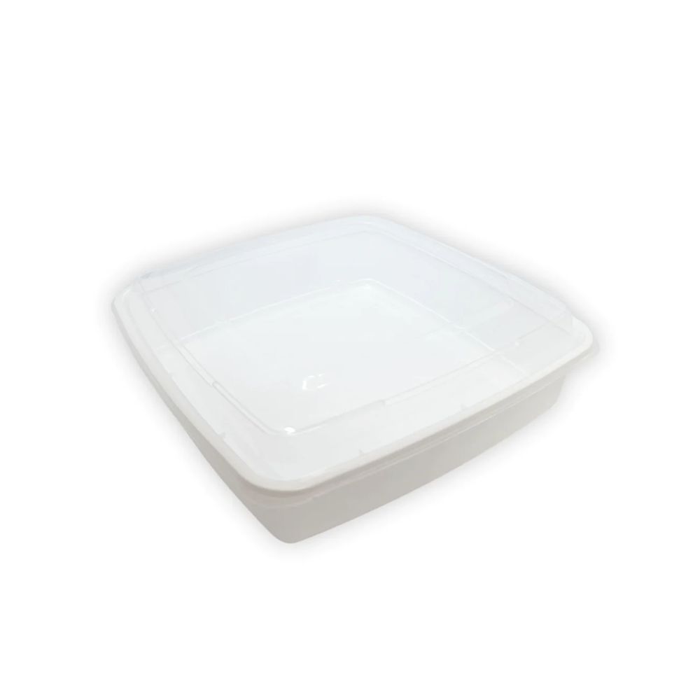 48oz White Square PP Container With Lid