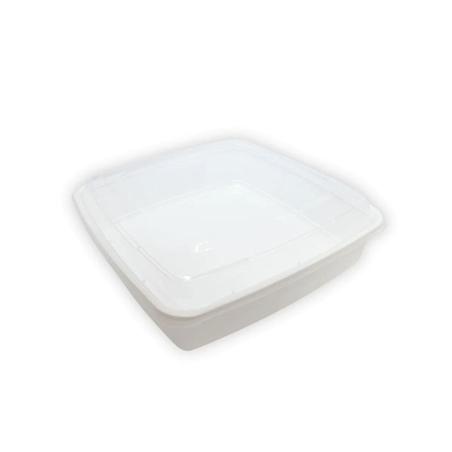 48oz White Square PP Container With Lid