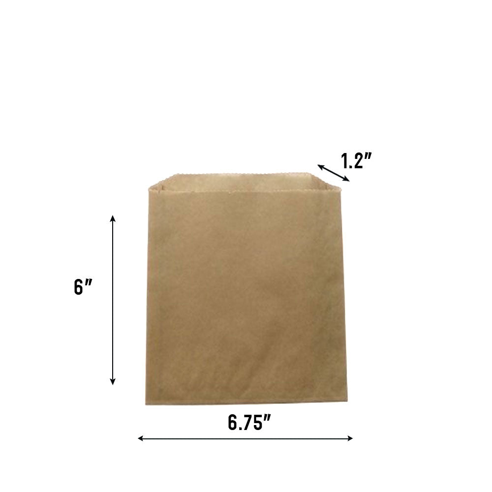6x1x675 Grease proof Kraft Sandwich Bag With Dimension