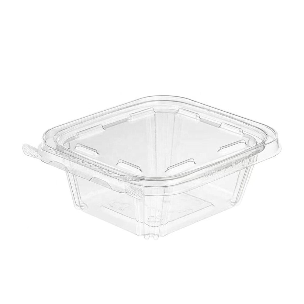 7 x 1-1/2 – 24OZ - Round Plastic Food Takeout Containers - Black Base/Clear  Lid