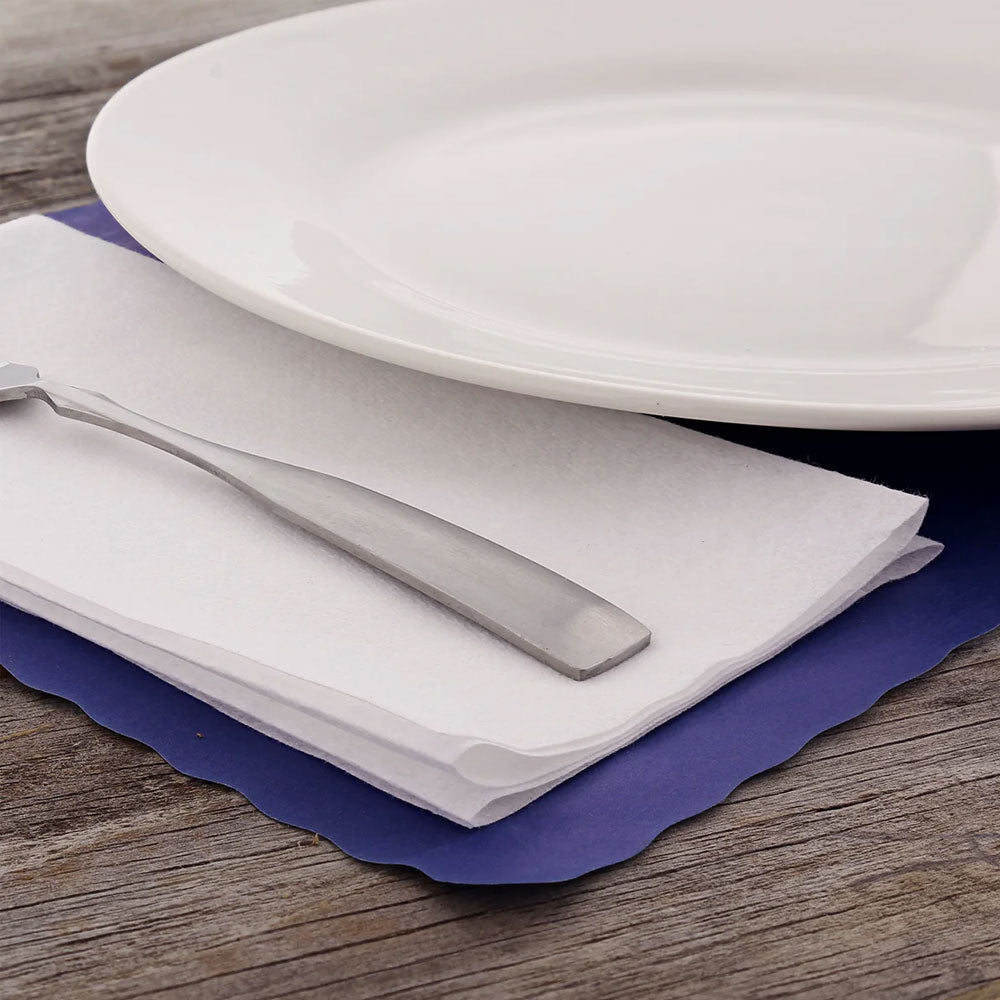 16x16" Air Laid White Linen Napkin 1/8 Fold - 1000 Pcs