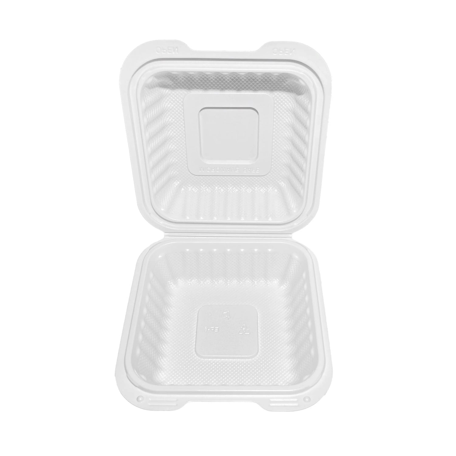 EP-61 | Square Clamshell PP Hinged Container 6x6x3" - 250 Pcs - (EP-6)
