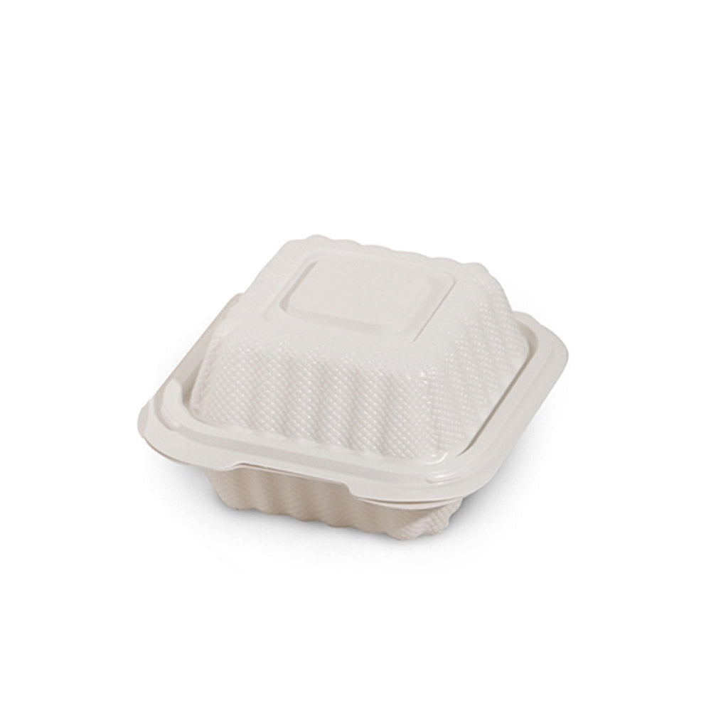 EP-61 | Square Clamshell PP Hinged Container 6x6x3" - 250 Pcs - (EP-6)