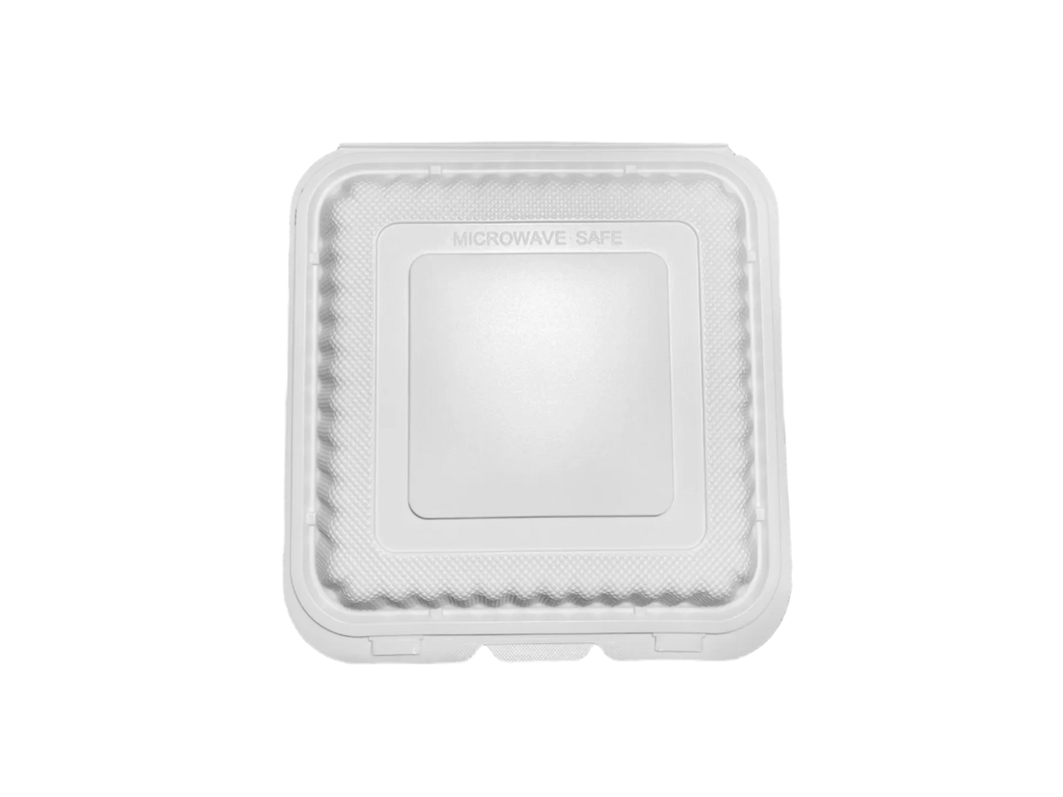 EP-83 | Square PP Hinged 3-Comp Container 8x8x2.7" - 150 Pcs