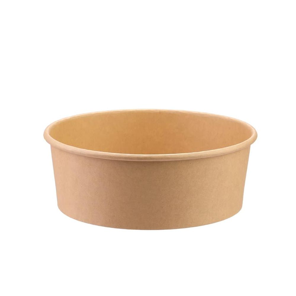 Biodegradable Disposable Kraft Paper Bowls With Lids 32oz