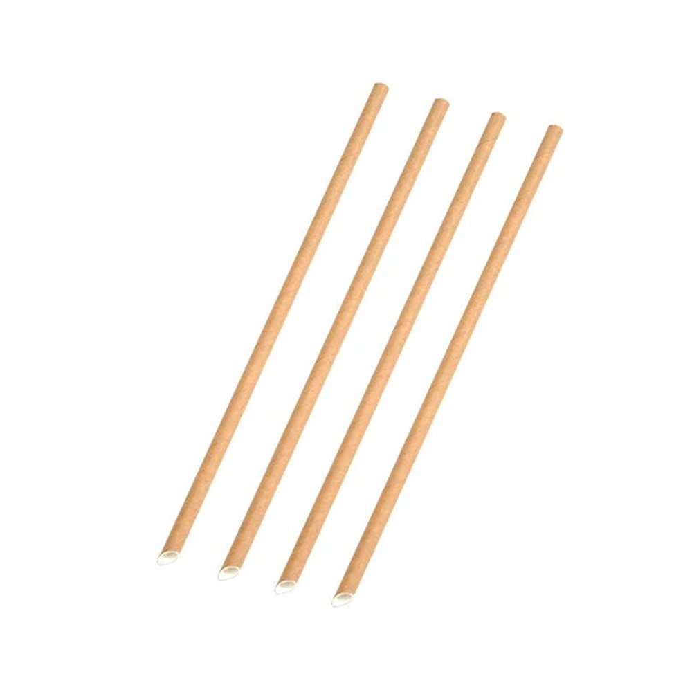 Kraft Paper Straws Diagonal Cut