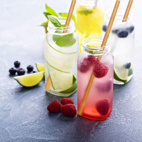 Kraft Paper Straws with Drinks