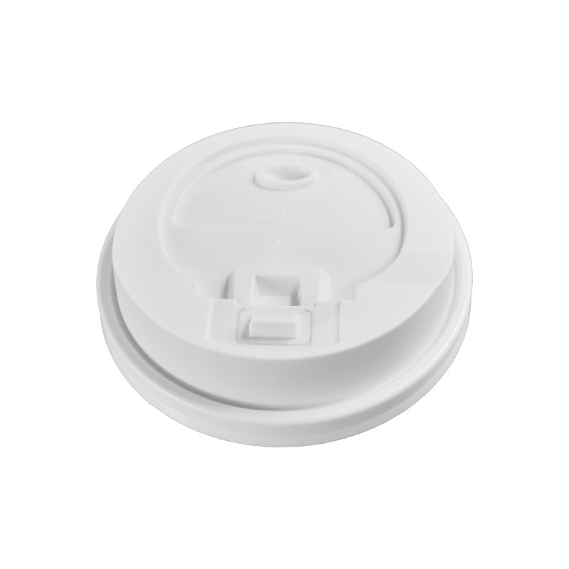 D80-L | 80mm White Round Flip Lid for 8oz Coffee Cup - 1000 Pcs