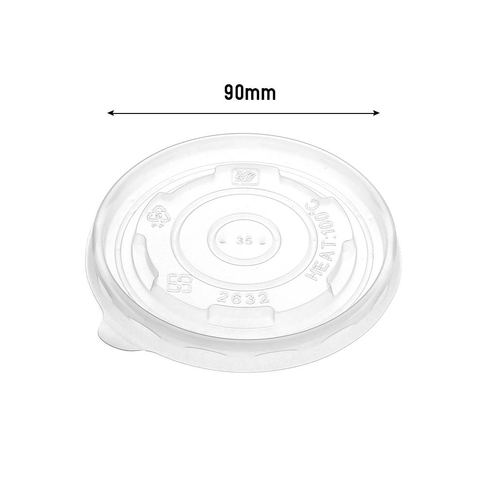 YS 263 290mm Clear Lid for 8 10oz Paper Bowl Dimension