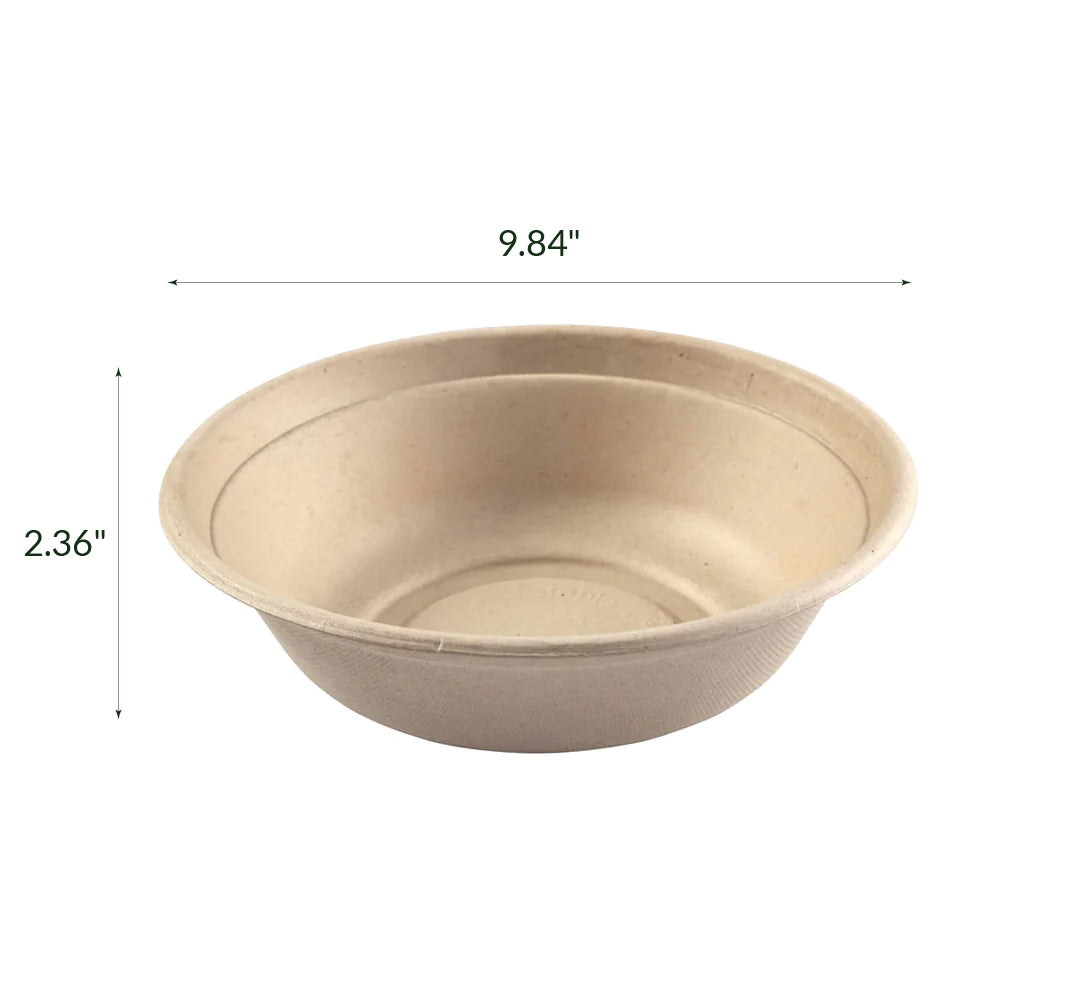 Product Dimension 32oz Round Pulp Fiber Bowl 100
