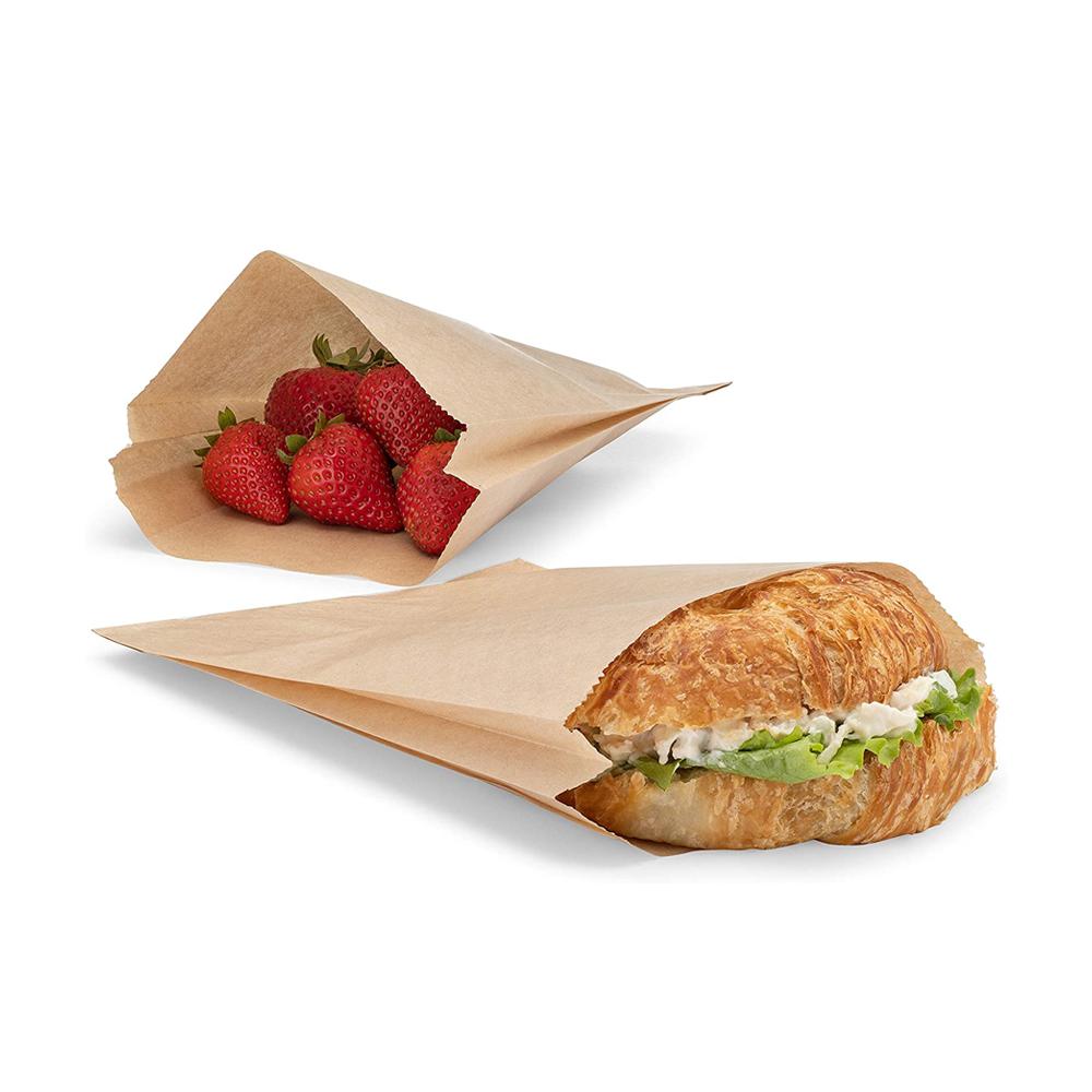 6x2x9 Grease Proof Kraft Sandwich Bag With Food