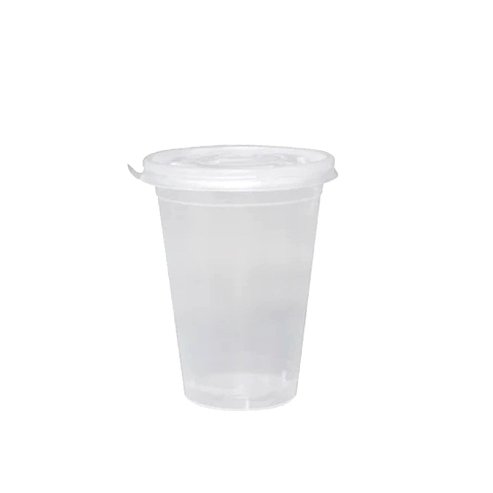 MT Products 16 oz Clear PET Plastic Salad Container with Lid