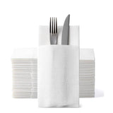16x16.5" Cutlery Pocket Airlaid 1-Ply White Napkin - 1000 Pcs