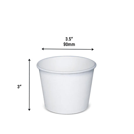 PB320W | 10oz White Paper Soup Cup (Base Only) - 1000 Pcs
