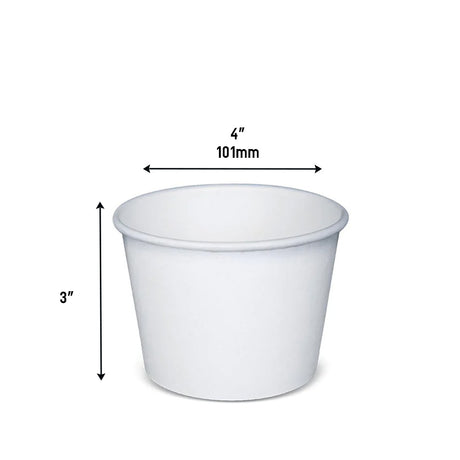 PB390W | 12oz White Paper Soup Cup (Base Only) - 1000 Pcs