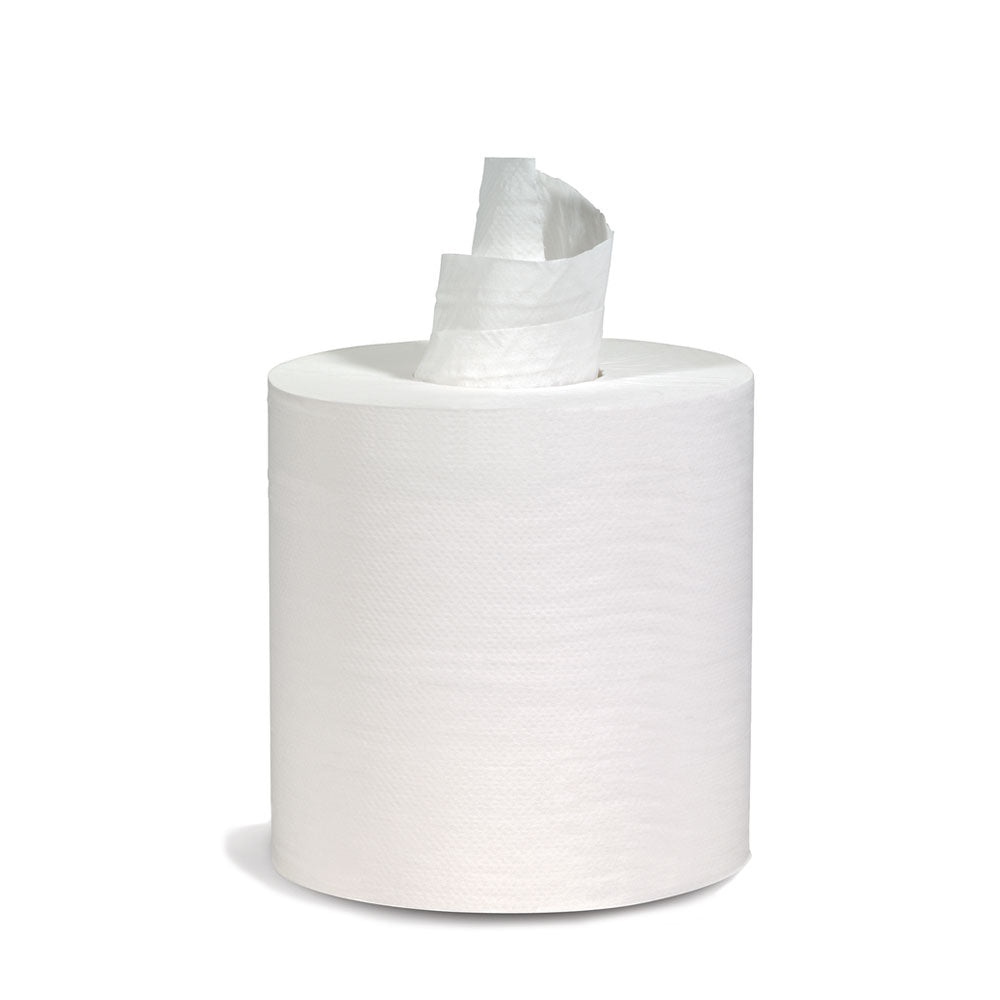 2-Ply White Center Pull Paper Towel 3" Core 8"x600' - 6 Rolls