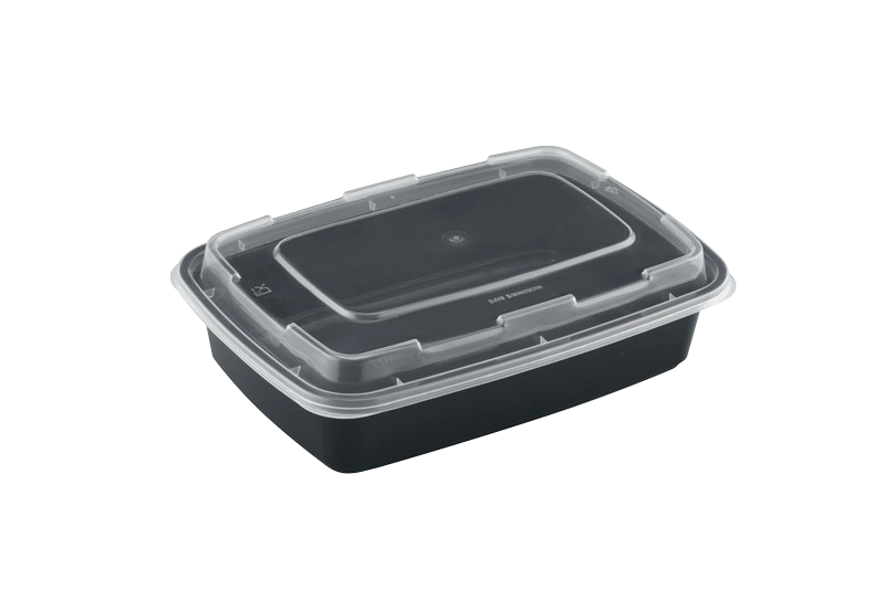 38oz Back Rectangular Container with Lid