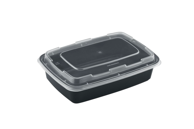 38oz Back Rectangular Container with Lid