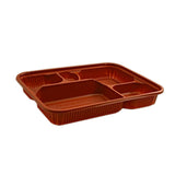 5 Compartment Red Bento Box (Base Only) - 300 Pcs