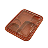 5 Compartment Red Bento Box (Base Only) - 300 Pcs