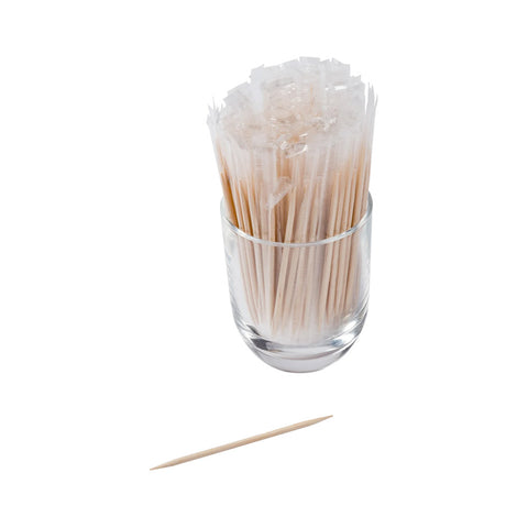 cello wrapped toothpick in a jar