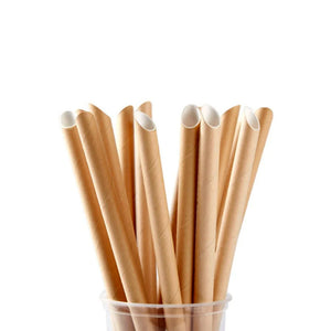 8x220mm Kraft Paper Straw With Pointed End (Wrapped)