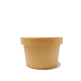 8oz Kraft Deli Cup Closed Lid