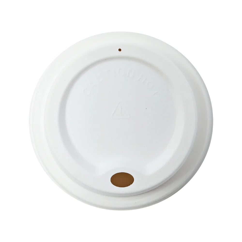 90mm White Round Compostable Lid - 1000 Pcs