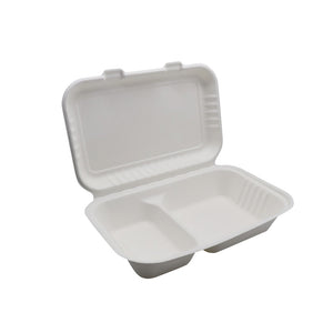 9" x 6" x 3" 2-Comp Hinged Container 