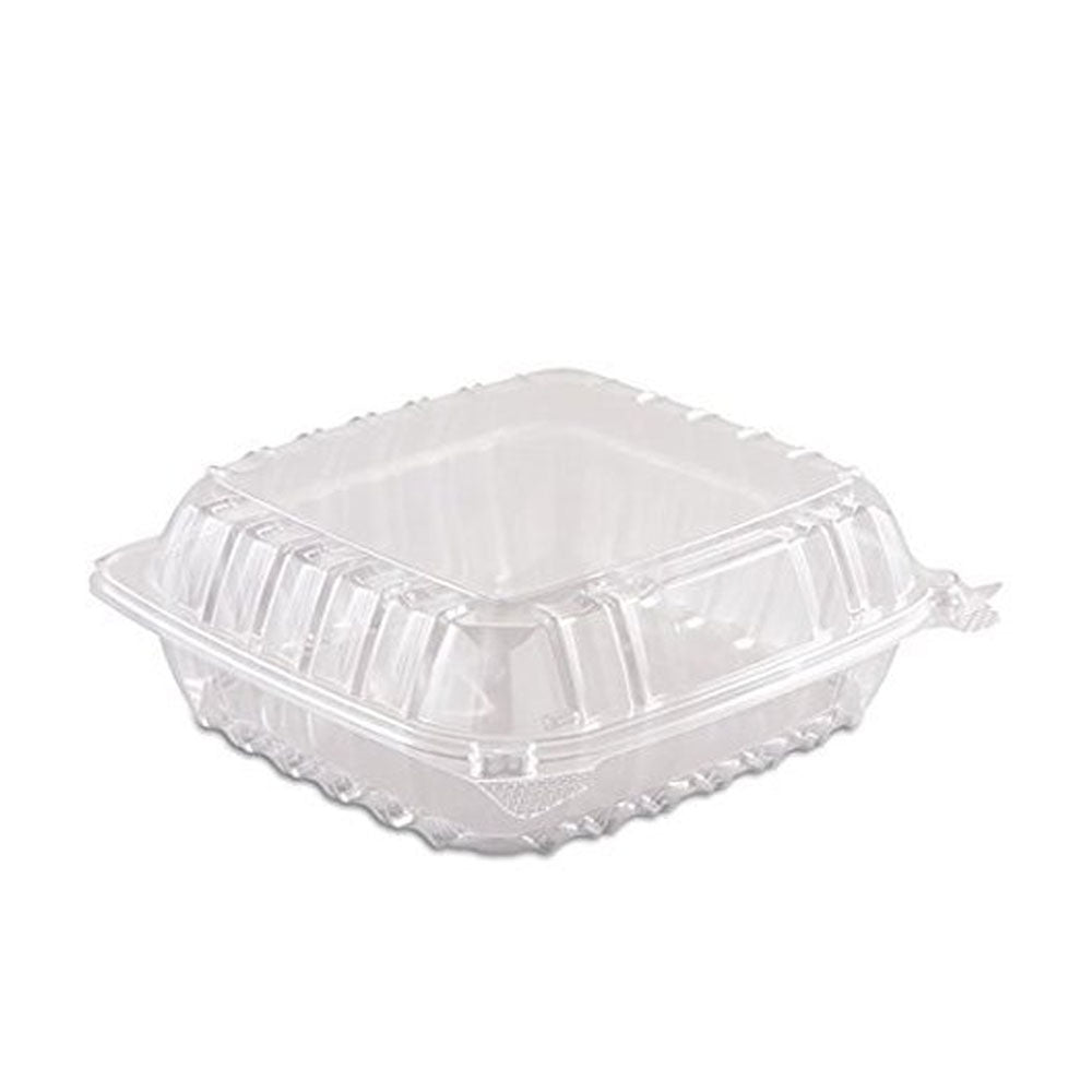 Anti-fog Clear Hinged PET Container 8x8x3" - 200 Pcs