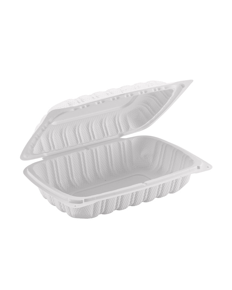 ML-86 | Microwavable PP Hinged Container 8x6x2.5" - 150 Pcs