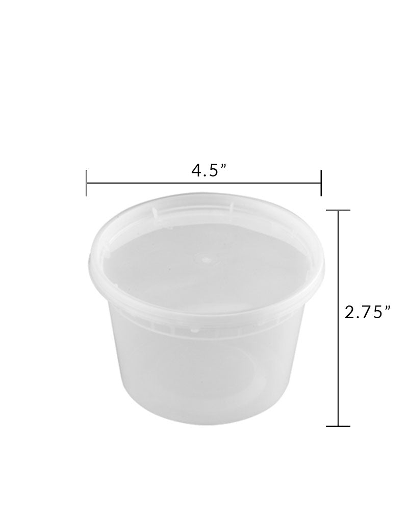 SafePro 12HD 12 oz. Clear Plastic HD Soup Combo Containers with Flat Lid 240-Piece Case