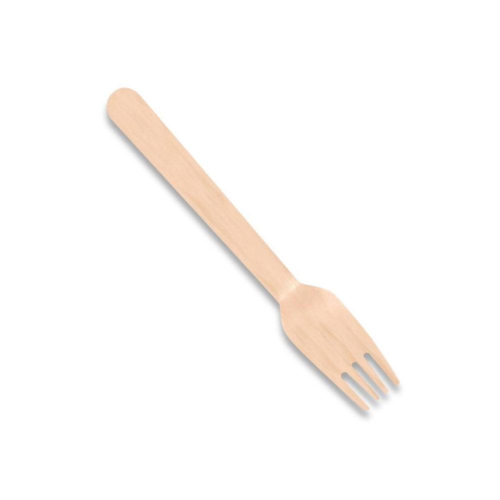 6.5” Compostable Wooden Fork - 1000 Pcs