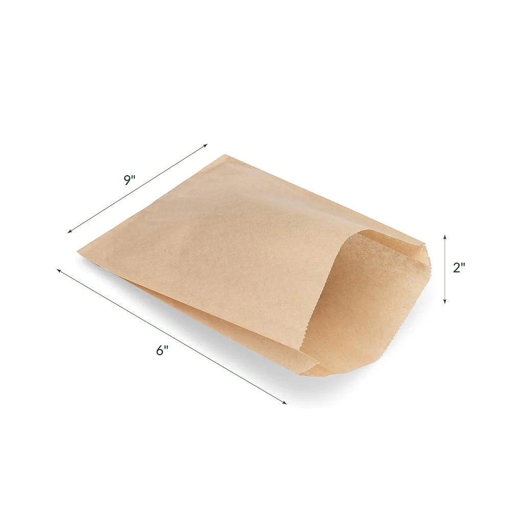 Product Dimension Greaseproof Kraft Paper Sandwich Bag 100