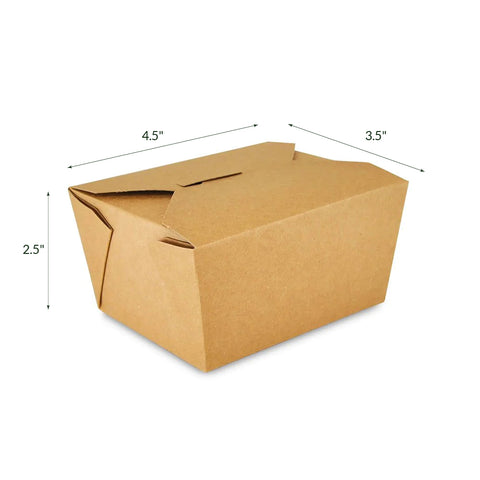 #1 | 26oz Eco-friendly Kraft Take-Out Box 4.5x3.5x2.5″ - 200 Pcs