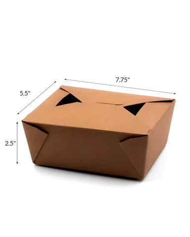 #3V | 69oz Vented Kraft Take-Out Box 7.75x5.5x2″ - 200 Pcs