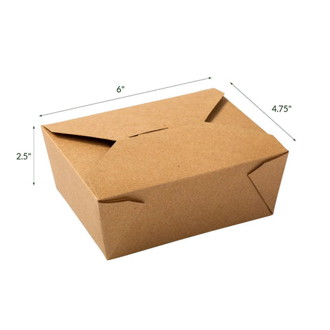 #8 | 46oz Eco-friendly Kraft Take-Out Box 6x4.75x2.5″ - 200 Pcs