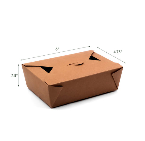 #8V | 46oz Vented Kraft Take-Out Box 6x4.75x2.5″ - 300 Pcs