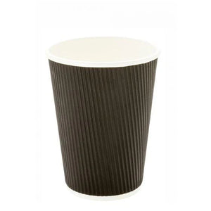 12oz Black Ripple Double Wall Paper Cup