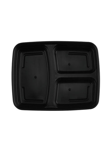 3 Comp Plastic Containers with Lids