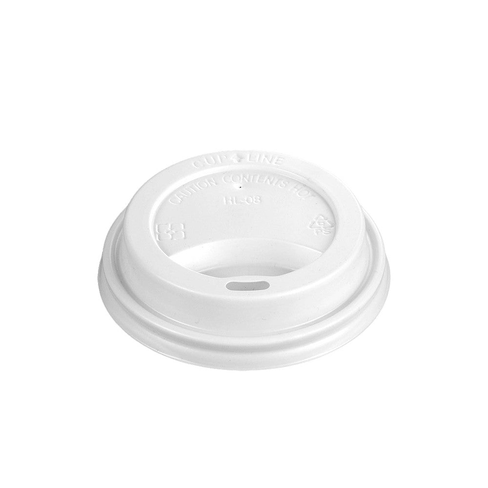 D80 | 80mm White Round Lid for 8oz Coffee Cup - 1000 Pcs
