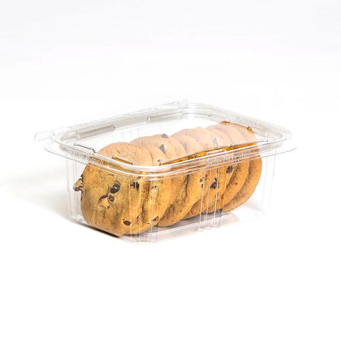 32oz PET Clear Safe-T-Fresh Hinged Rectangle Container - 200 Sets