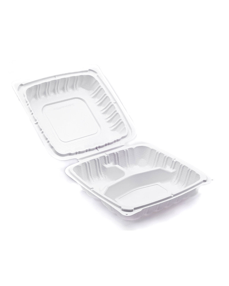 100 Count - Biodegradable 9x9 Take Out Food Containers with Clamshell  Hinged Lid - Eco Friendly Sugarcane Bagasse 100% Compostable, Recyclable,  ToGo