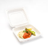 TY-81 | Square Clamshell PP Hinged Container 8x8x3" - 150 Pcs