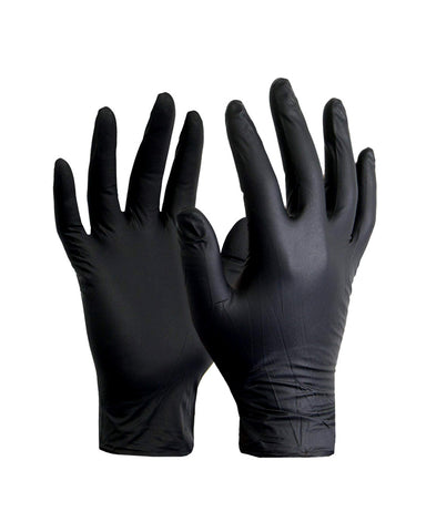 TouchFlex 4.8 mil Black Powder Free Nitrile Gloves - 100 Pcs