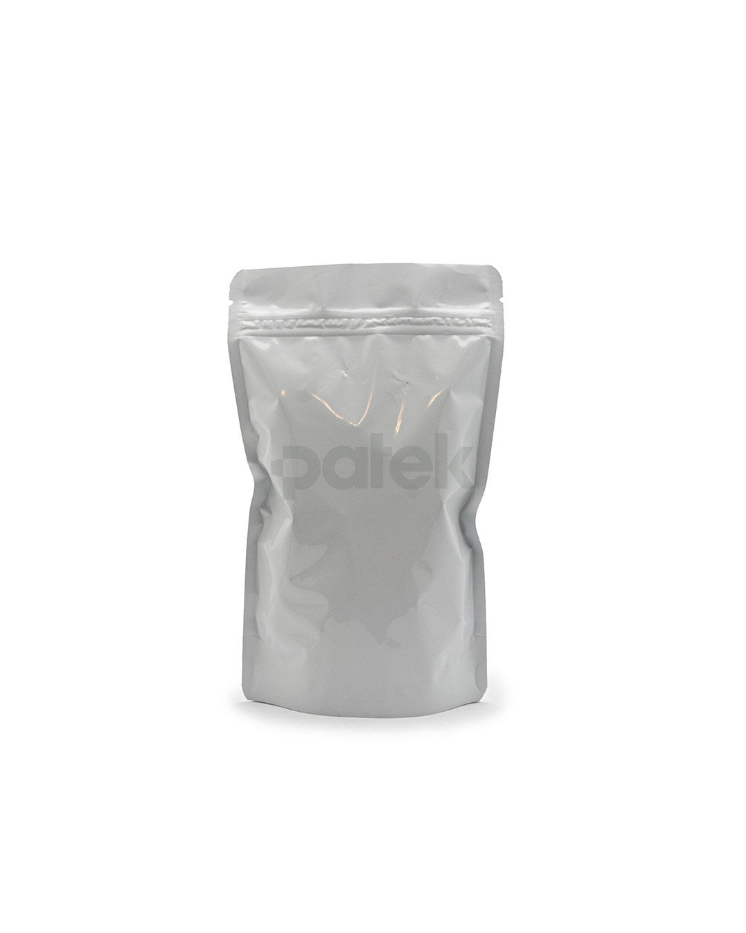 Glossy Stand-Up Foil Pouches - White/Clear