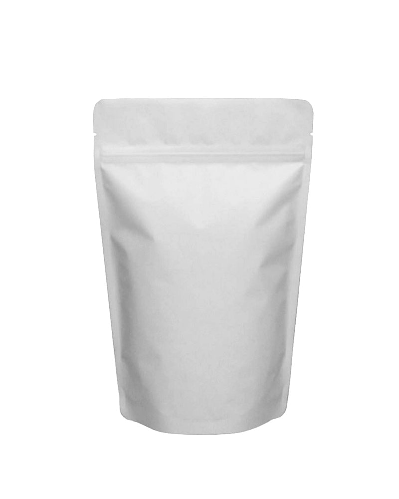 Matte Stand-Up Foil Pouches - White/Clear